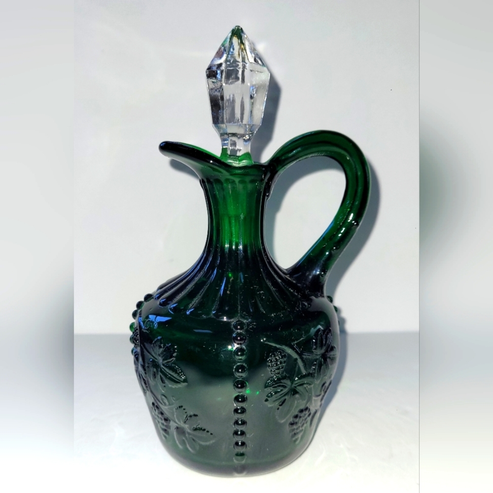 United States Glass Company Green Cruet